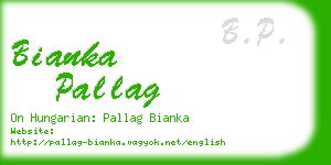 bianka pallag business card